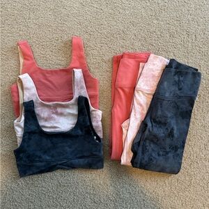Set of 3 girls sports bras and leggings - perfect for a gymnast!